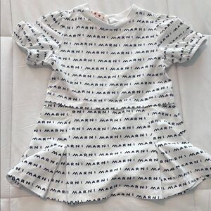 Marni Monochrome Logo Print Dress